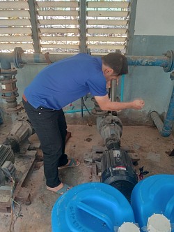 ซ่อมบำรุงปั๊มสูบน้ำ ส่วนงานกรองน้ำ โรงพยาบาลพะเยา